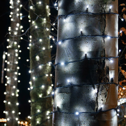 Connectable String Lights on Black Rubber Cable