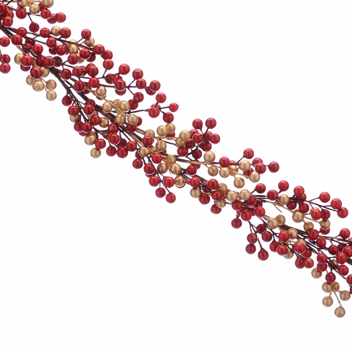 1.3m Red & Gold Berry Cluster Christmas Garland